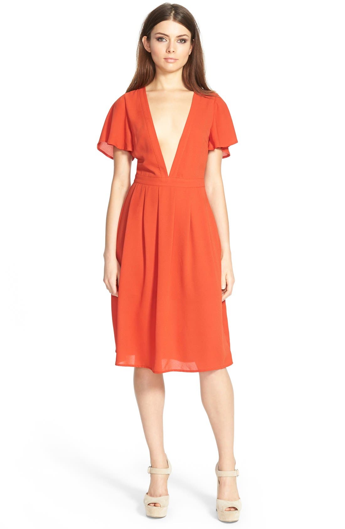 Storee VNeck Midi Dress Nordstrom