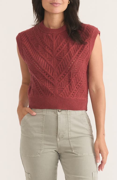 Shop Marine Layer Brooke Textured Sweater Vest In Chili Oil