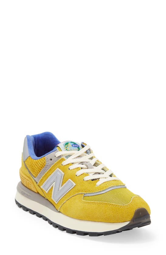 New Balance X Bodega 574 Legacy "blue" Sneakers In Lemon