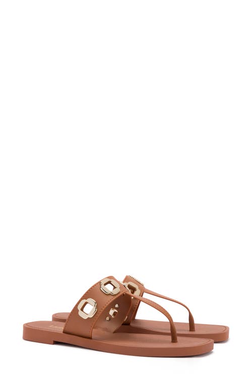 Larroudé Milan Jelly Thong Sandal Caramel at Nordstrom,