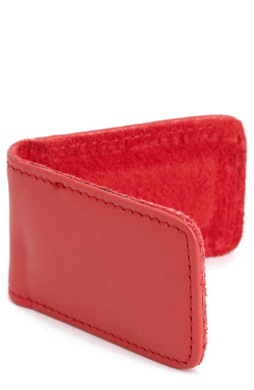 Personalized Money Clip Card Case in Red- Deboss