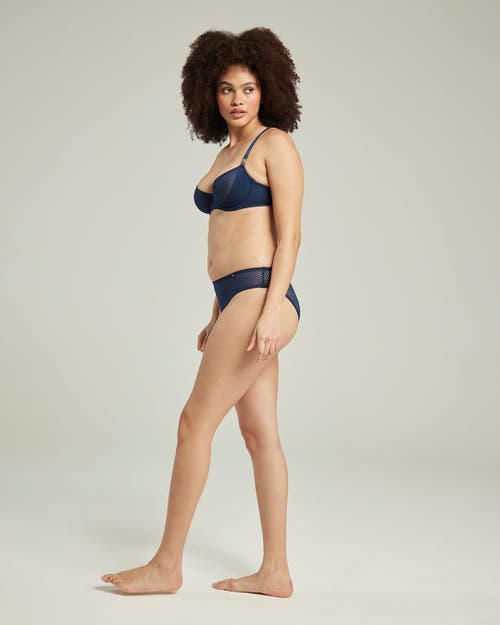 Nudea The Sheer Deco High Leg Brief In Navy