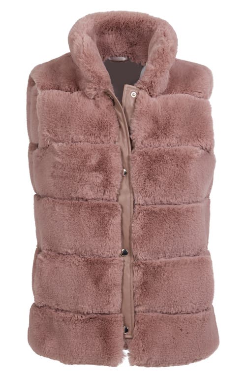 Shop Donna Salyers Fabulous-furs Donna Salyers Fabulous Furs Posh Faux Fur Puffer Vest In Rosewood