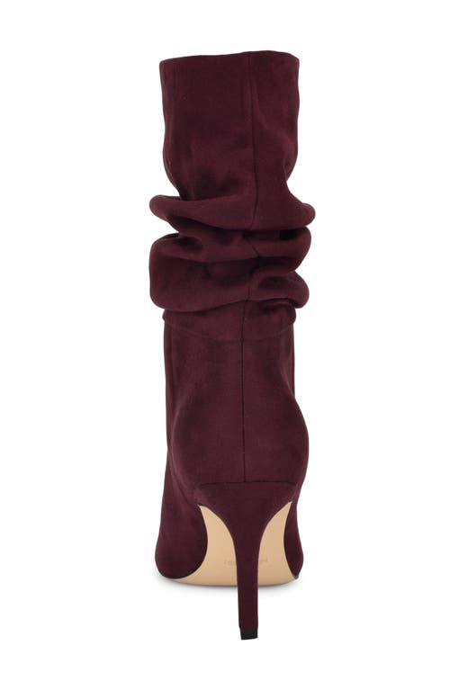 Shop Nine West Slouch Pointed Toe Bootie In Dark Red