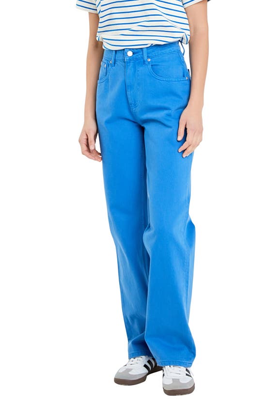 Shop English Factory Wide Leg Jeans In Ocean Blue