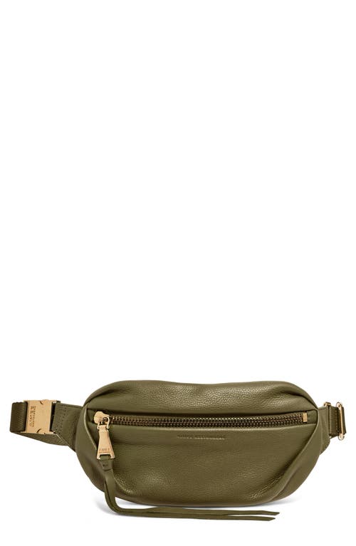 Shop Aimee Kestenberg Milan Leather Belt Bag In Kelp