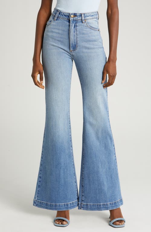 Rolla's East Coast Organic Cotton Blend Flare Leg Jeans Mid Vintage Blue at Nordstrom,