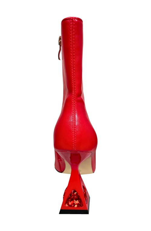 Lady Couture Women's Molly Flare Heel Ankle Boots In Red