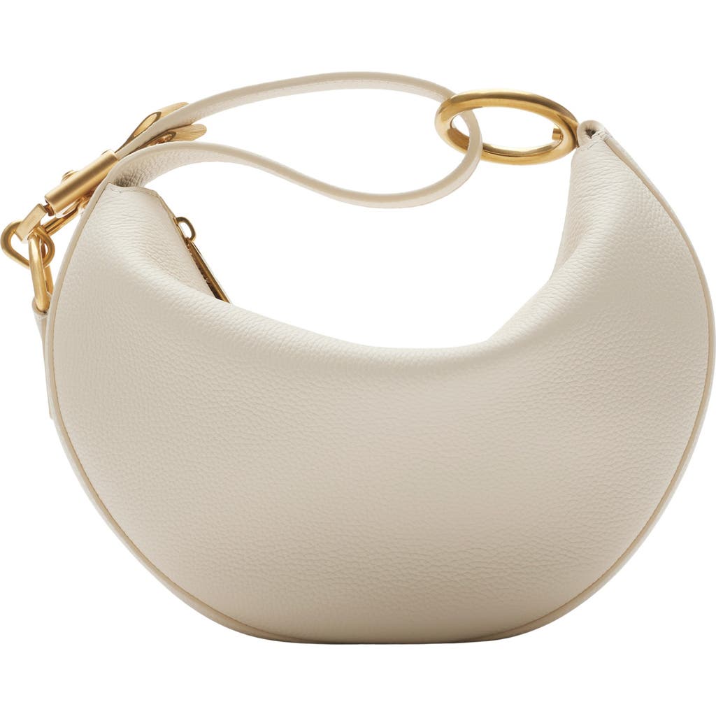 Burberry Knight Calf Leather Shoulder Bag In White