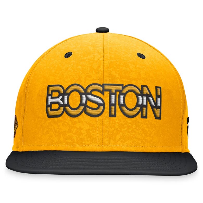 Shop Fanatics Branded Gold/black Boston Bruins Authentic Pro Snapback Hat