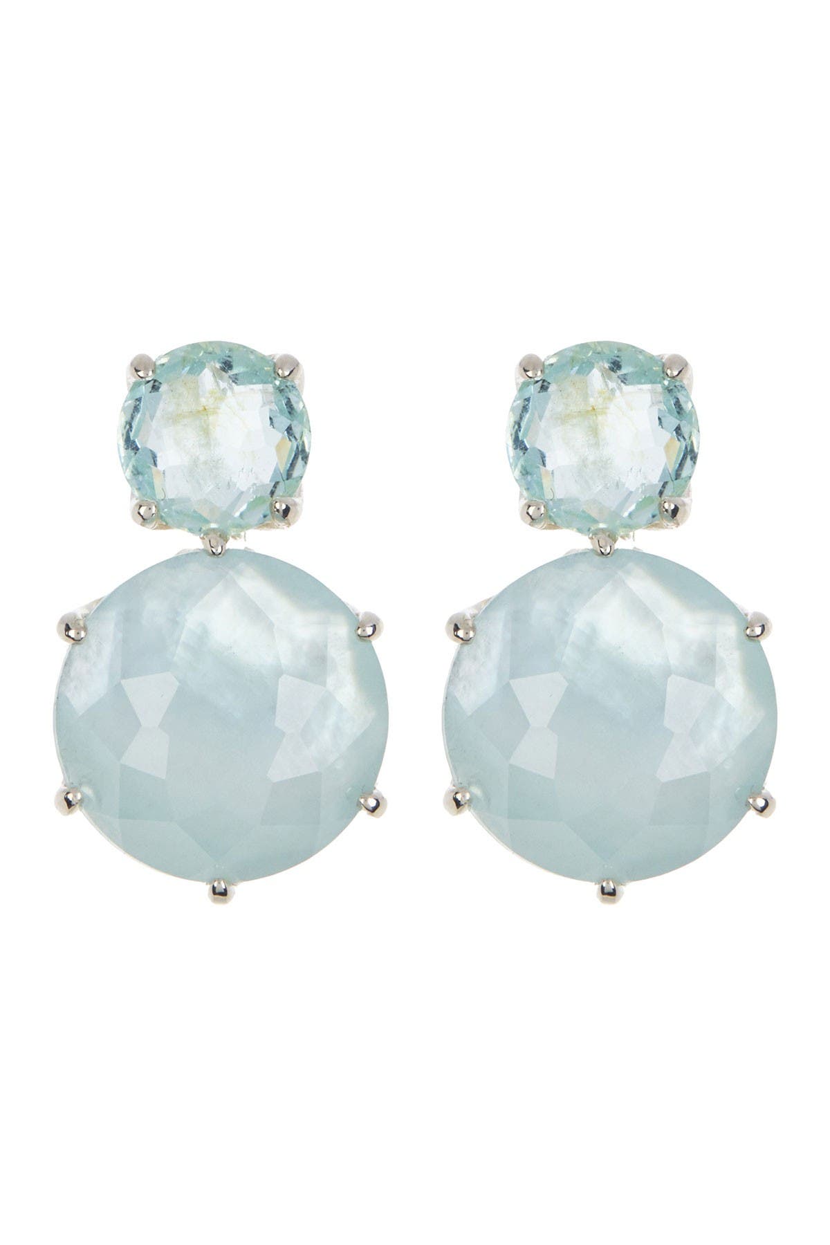 Ippolita Rock Candy Sterling Silver Blue Topaz & Mother-of-pearl Double Drop Earrings