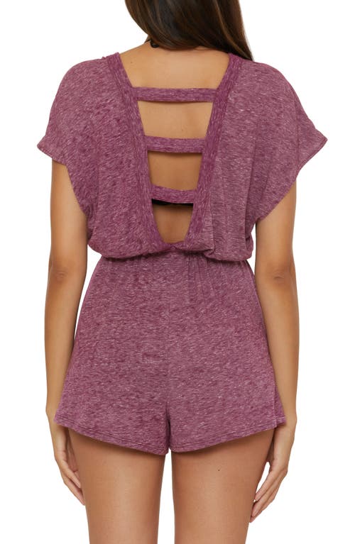 Shop Becca Beach Date Burnout Jersey Cover-up Romper In Aubergine