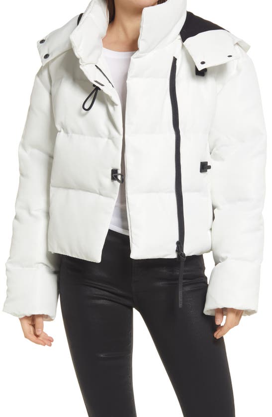 Allsaints Allais Hooded Puffer Coat In Optic White