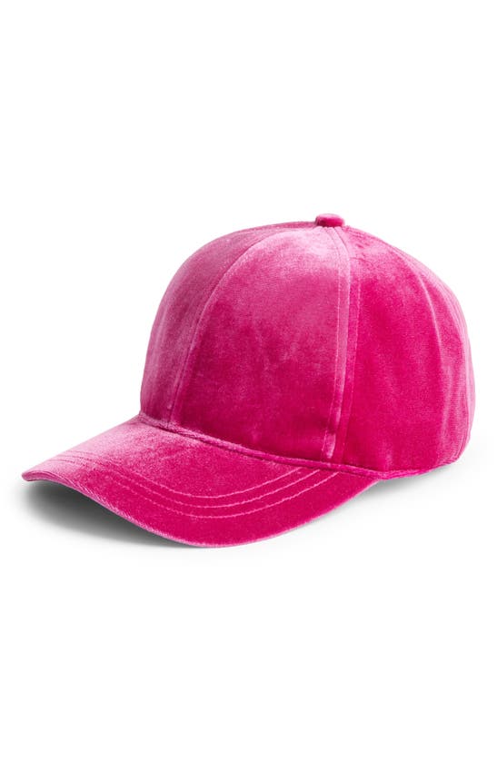 Shop Treasure & Bond Velvet Baseball Cap In Pink