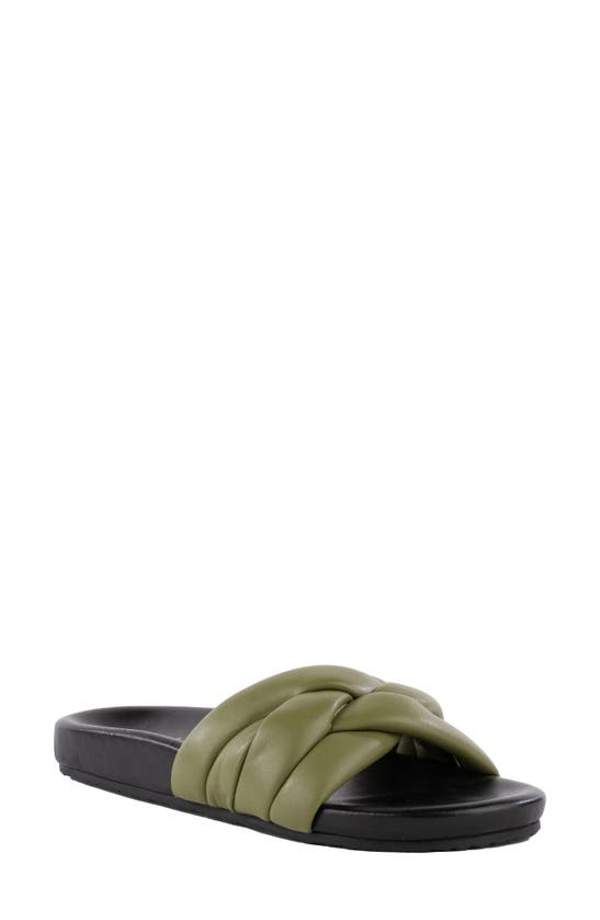 Seychelles Low Key Sandal In Olive/ Black Leather