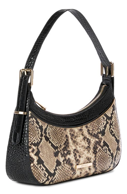 Shop Brahmin Kyrie Embossed Leather Shoulder Bag In Ivory Multi