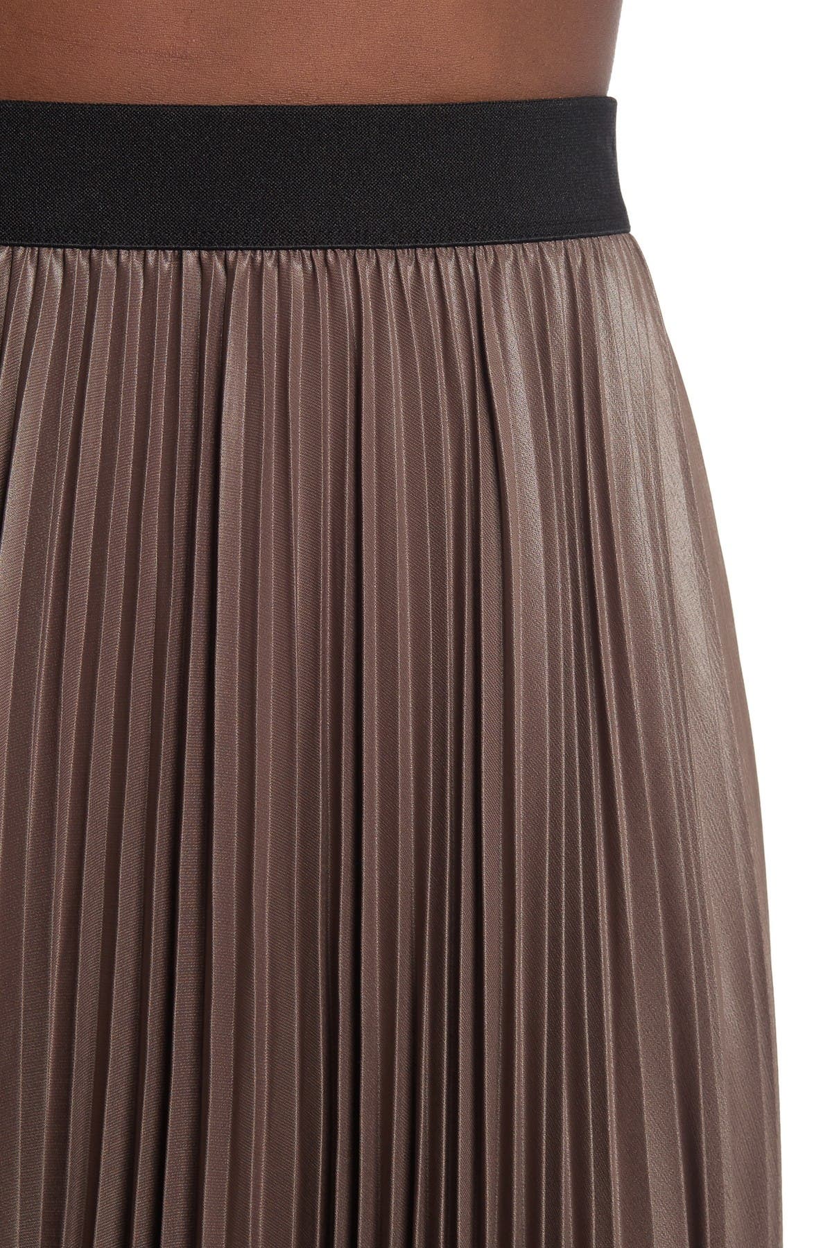 dallin pleated metallic maxi skirt