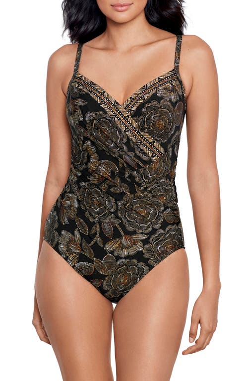 Shop Miraclesuit ® Petal Pusher Gali One-piece Swimsuit In Black/multi