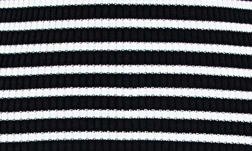 English Factory Stripe Rib Sweater In Black/white