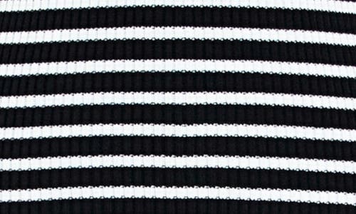 Shop English Factory Stripe Rib Sweater In Black/white