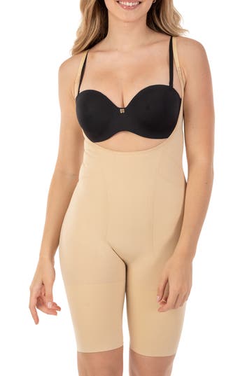 Body Beautiful Long Boy Leg Bodysuit Shaper In Beige