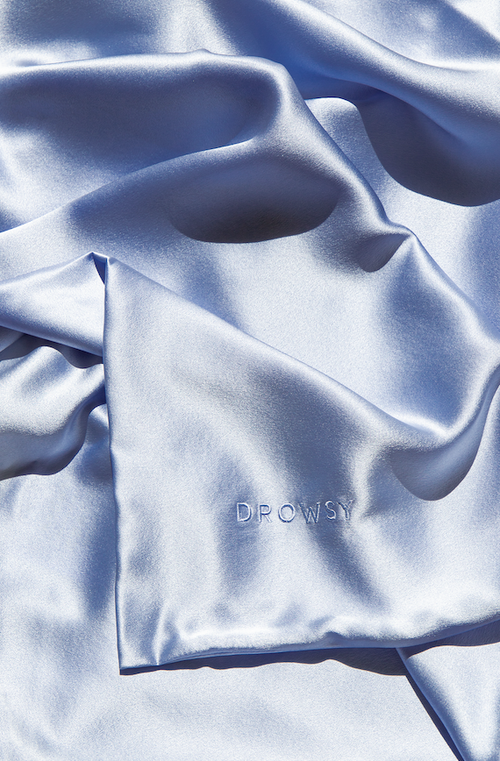 Drowsy Sleep Co . Queen Silk Pillowcase In Blue Belle