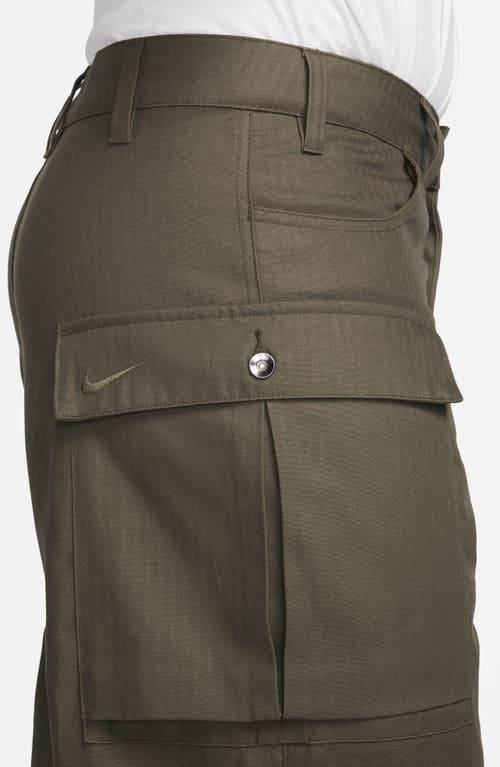 Shop Nike Life Herringbone Cargo Pants In Cargo Khaki/cargo Khaki