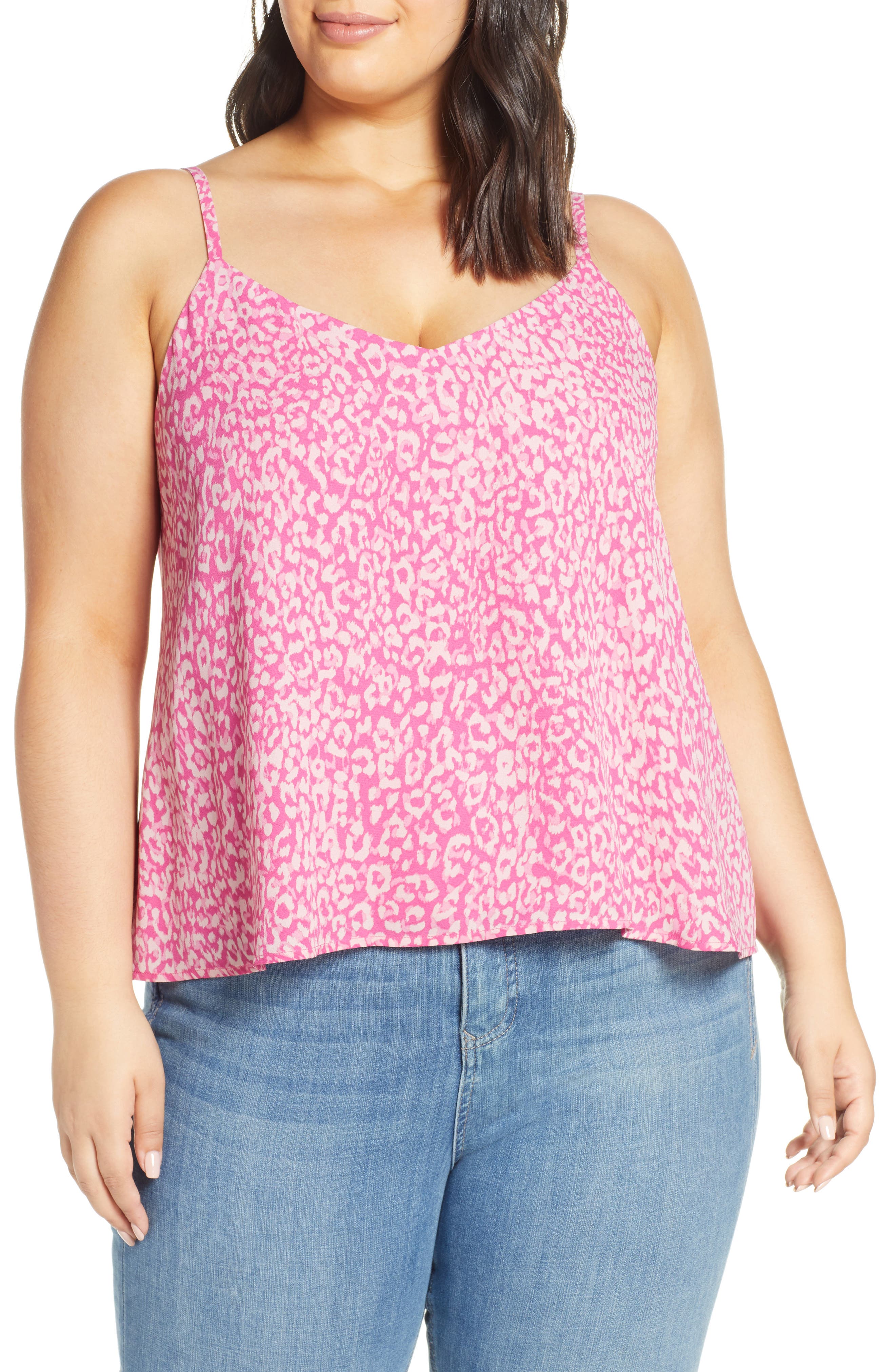 Plus Size Leith Animal Print Camisole, Pink