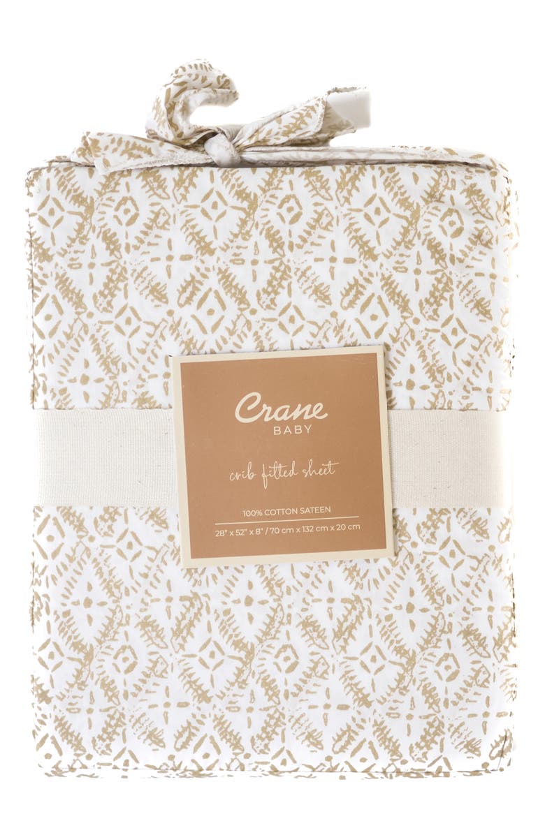 CRANE BABY Cotton Sateen Fitted Crib Sheet Nordstrom