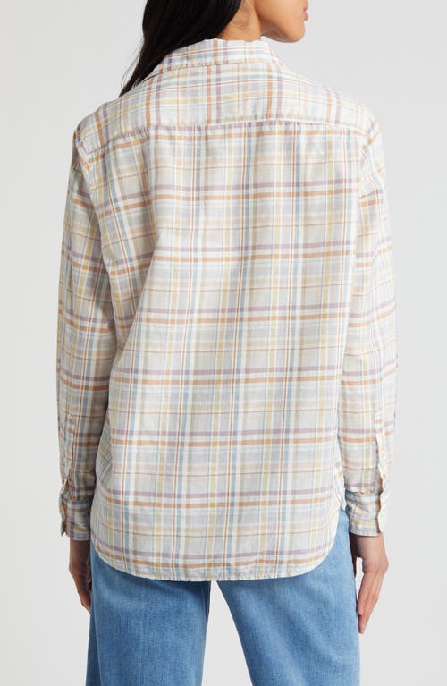 Shop Frank & Eileen Eileen Relaxed Button-up Shirt In Sand/grey/purple Plaid