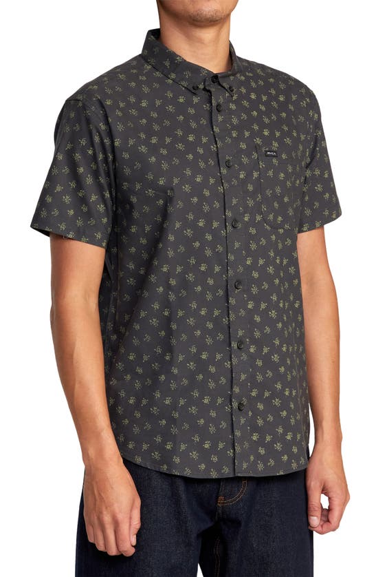 Rvca That'll Do Short Sleeve Button-down Shirt In Pirate Black