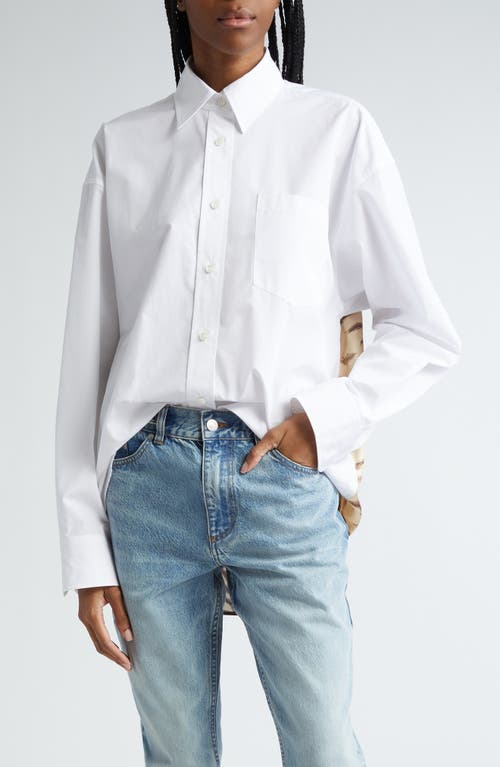 Stella Mccartney Oversize Cotton Button-up Shirt In 9500 - Natural