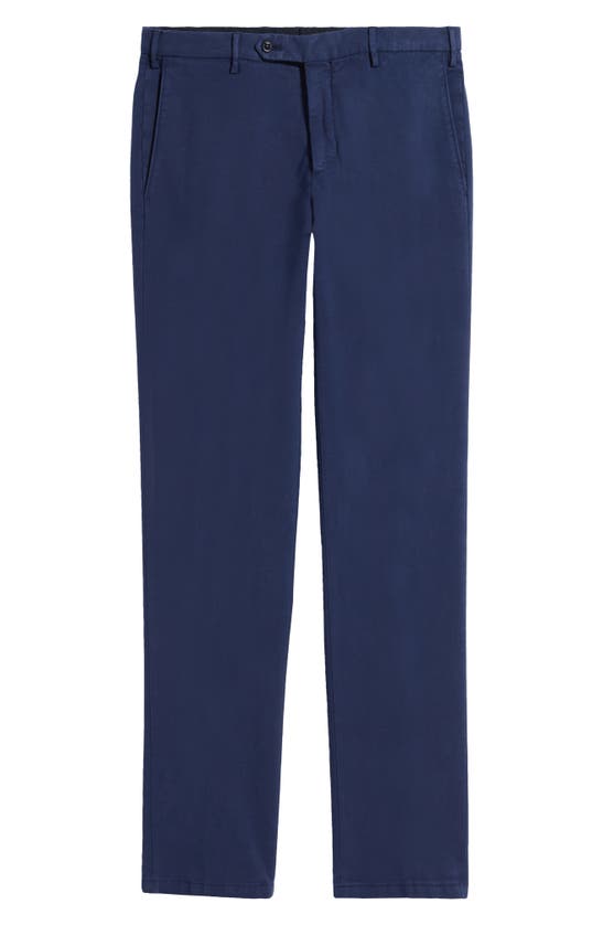 Shop Zanella Parker Flat Front Stretch Pants In Blue