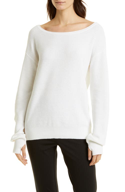 CAPSULE 121 The Hale Waffle Weave Cotton & Cashmere Sweater in Laser White