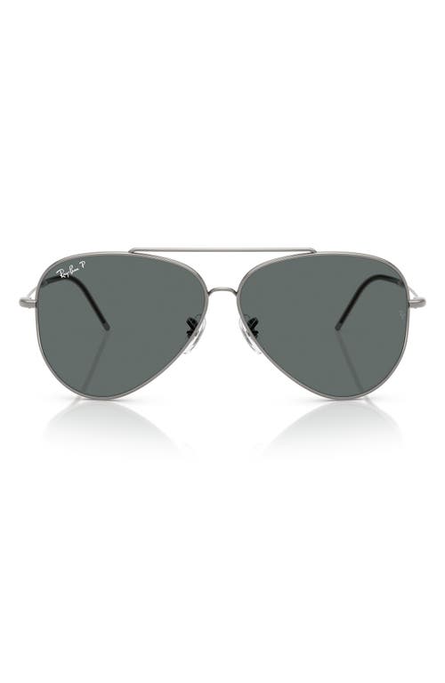 Ray Ban Ray-ban Aviator Reverse 59mm Pilot Sunglasses In Gunmetal