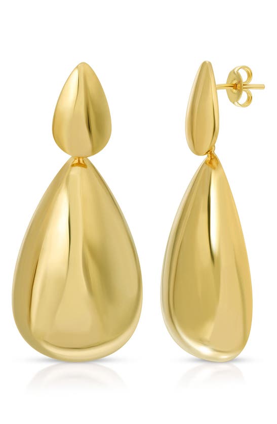 Joy Dravecky On Point Teardrop Earrings In Gold