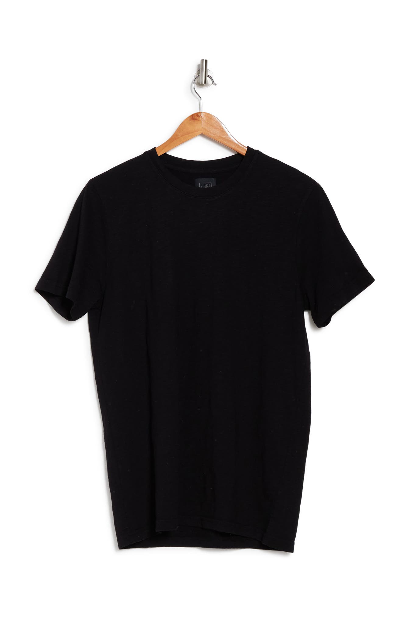 14th & Union Short Sleeve Slub Crew Neck T-shirt In Black
