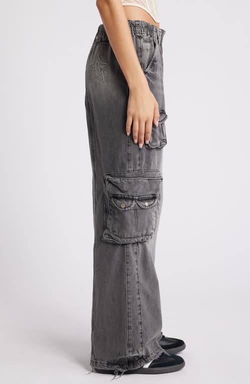 Shop Bdg Urban Outfitters Y2k Low Rise Cargo Jeans In Grey