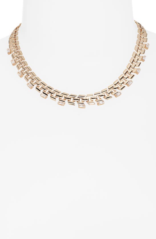 Shop Nordstrom Chunky Geometric Cubic Zirconia Chain Necklace In Clear- Gold