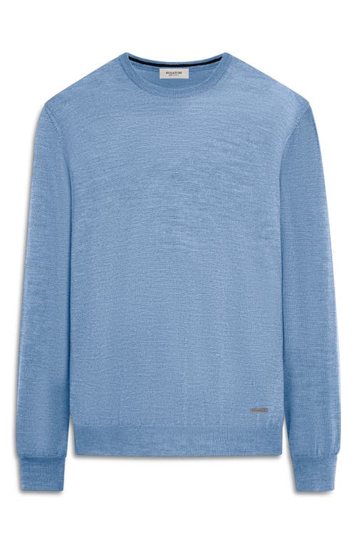 Shop Bugatchi Scott Crewneck Merino Wool Sweater In Air Blue