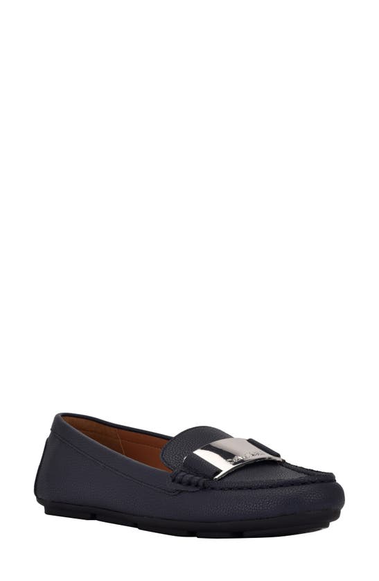 Calvin Klein Snake Print Loafer In Navy