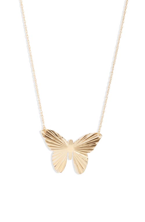 Jennifer Zeuner Ivy Butterfly Pendant Necklace in Yellow Vermeil at Nordstrom