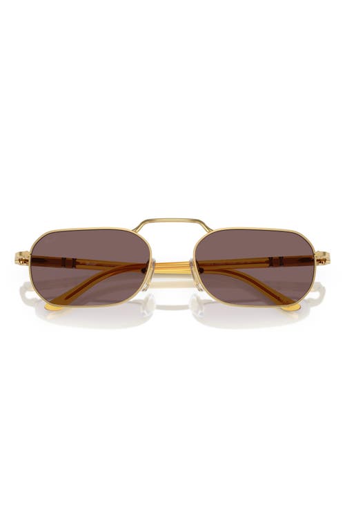 Persol 57mm Polarized Rectangular Sunglasses In Gold