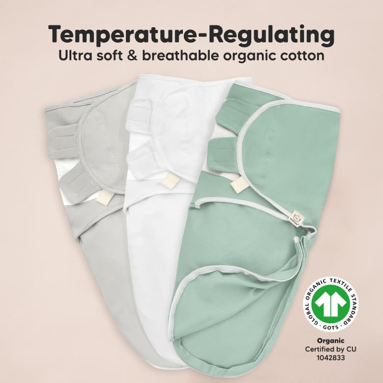 Keababies 3-pack Soothe Zippy Swaddle Wrap In Sage