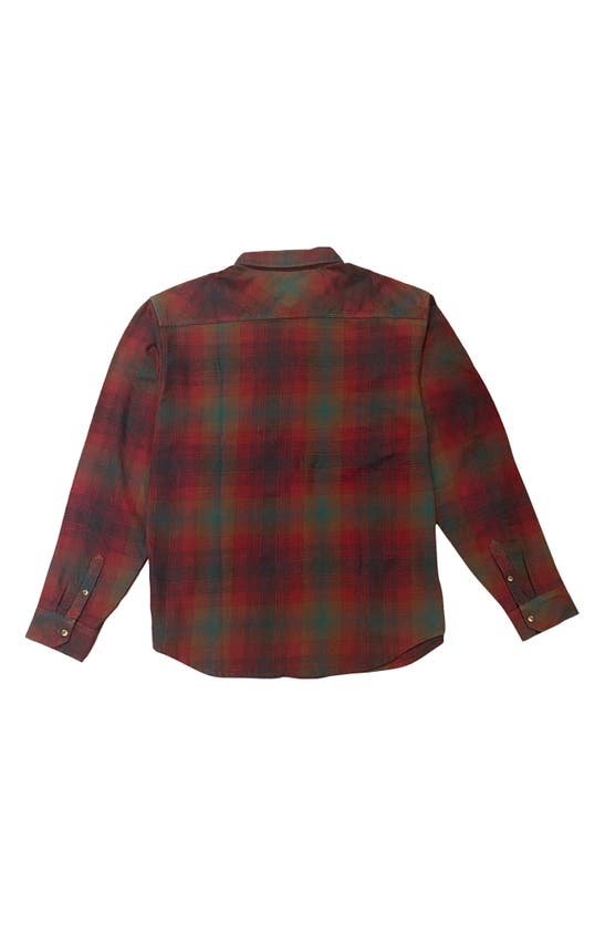Shop Billabong Kids' Coastline Flannel Button-up Shirt In Brick