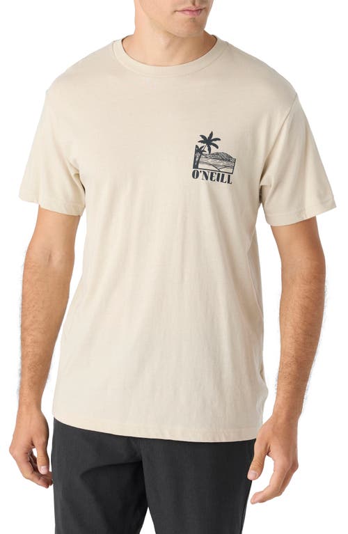 O'Neill Sun Waves Cotton Graphic T-Shirt in Light Khaki 