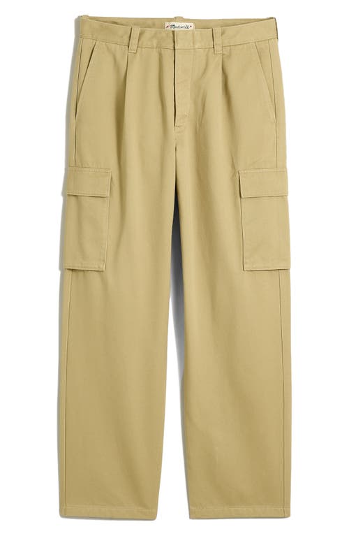 Madewell Pleated Cotton Cargo Pants Ash Green at Nordstrom,