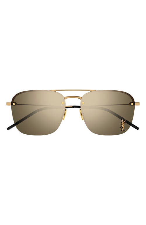 Saint Laurent 59mm Tinted Aviator Sunglasses in Bronze at Nordstrom