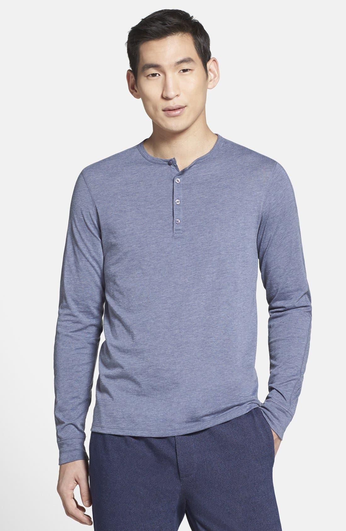 Vince Long Sleeve Pima Cotton Henley Shirt Nordstrom