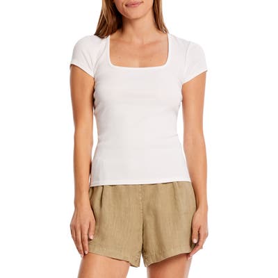 Michael Stars Presley Square Neck Tee, White